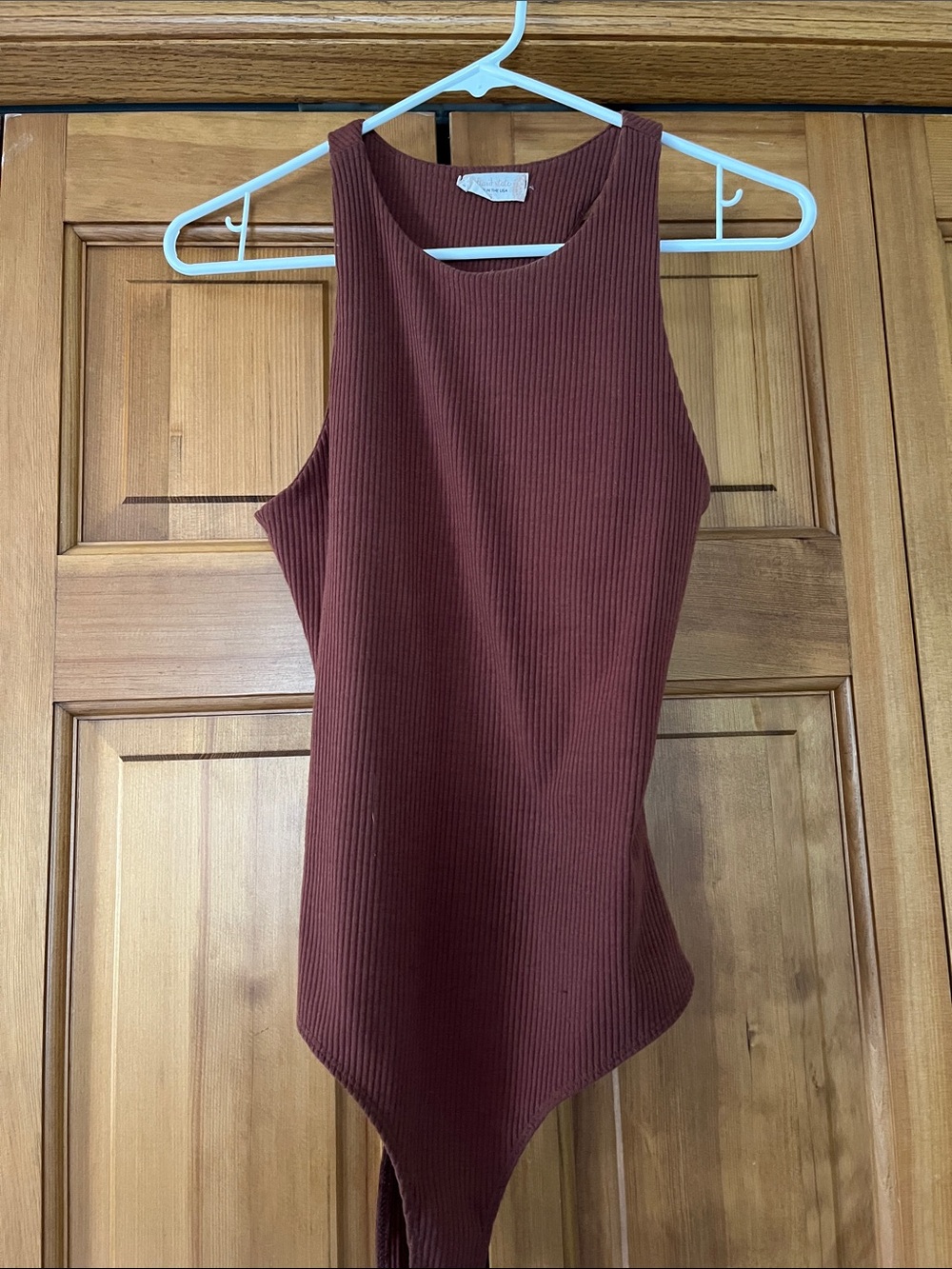 Womens Altar’d State Ribbed One-Piece Bodysuit in Rust/Brown, Size Small - Picture 3 of 3